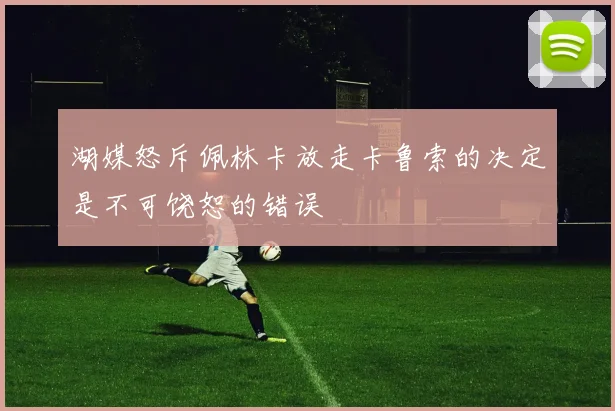 湖媒怒斥佩林卡放走卡鲁索的决定是不可饶恕的错误